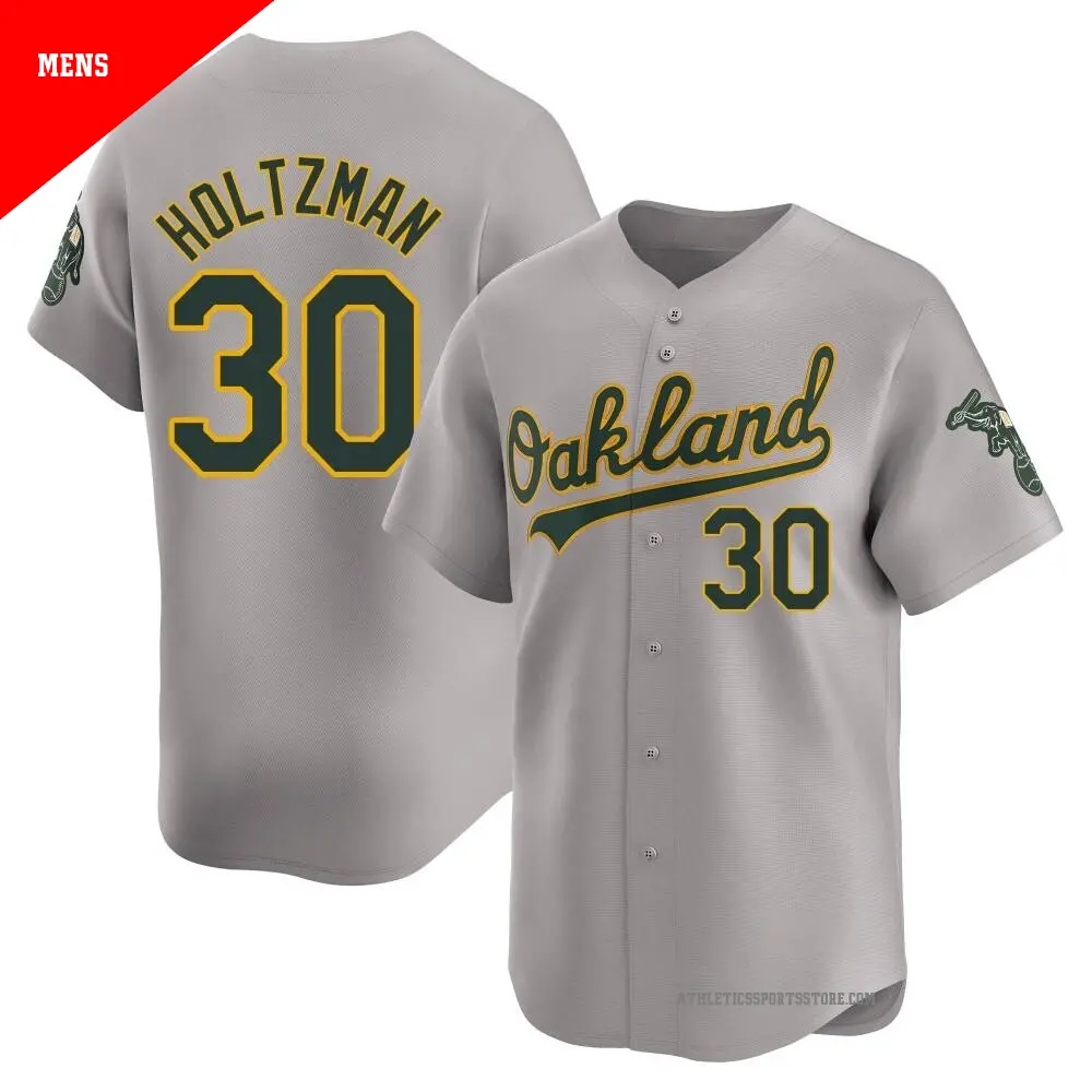 Men's ＃30 Ken Holtzman Oakland Athletics Gray Limited Away Jersey