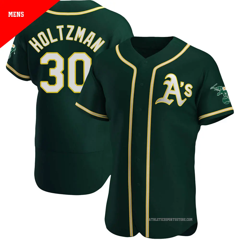 Men's ＃30 Ken Holtzman Oakland Athletics Green Authentic Alternate Jersey