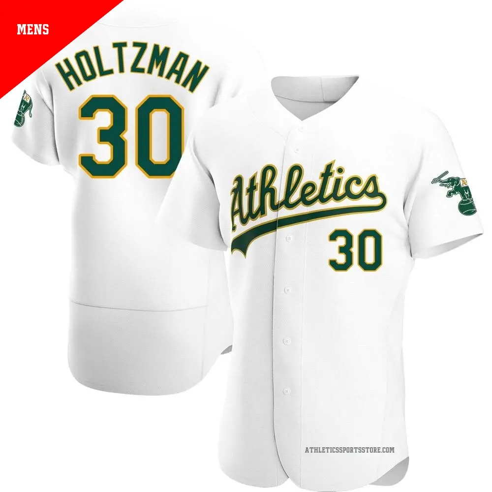 Men's ＃30 Ken Holtzman Oakland Athletics White Authentic Home Jersey