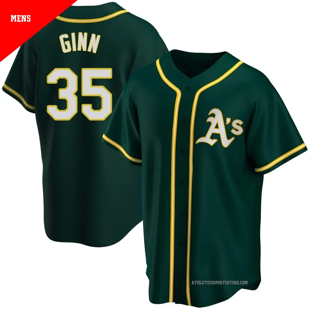 Men's ＃35 J.T. Ginn Oakland Athletics Green Replica Alternate Jersey