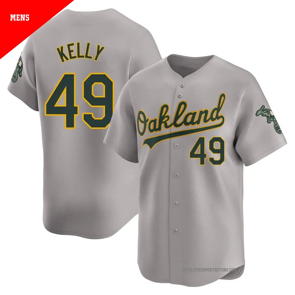 Men's #49 Michael Kelly Oakland Athletics Gray Limited Away
