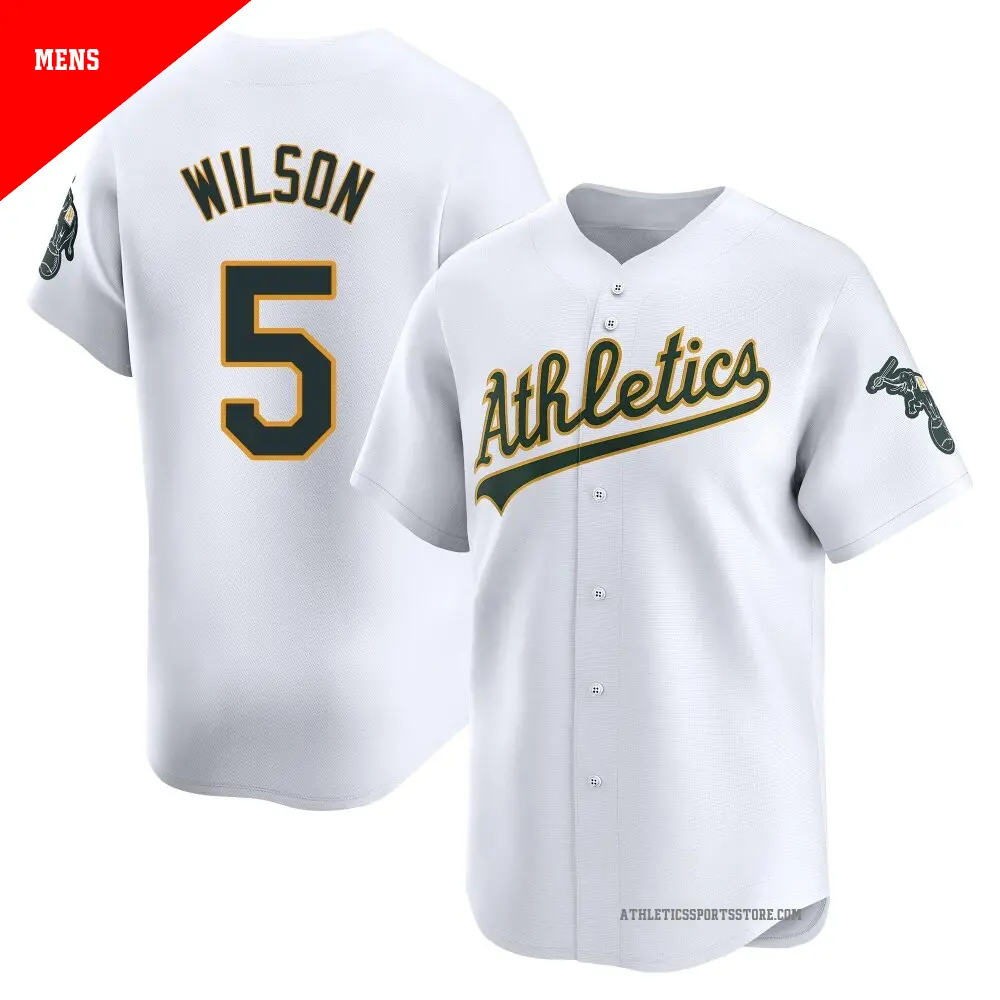 Men's #5 Jacob Wilson Oakland Athletics Green Authentic Kelly