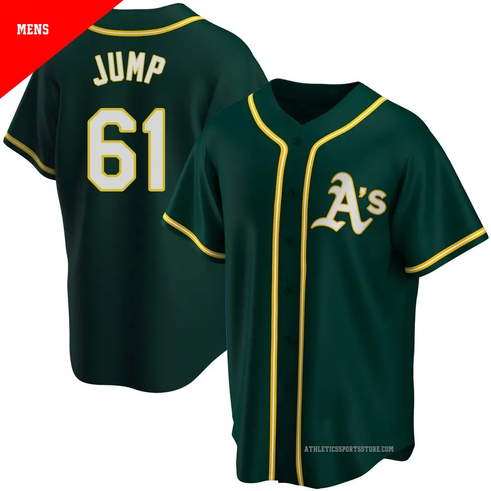 Men's ＃61 Gage Jump Oakland Athletics Green Replica Alternate Jersey