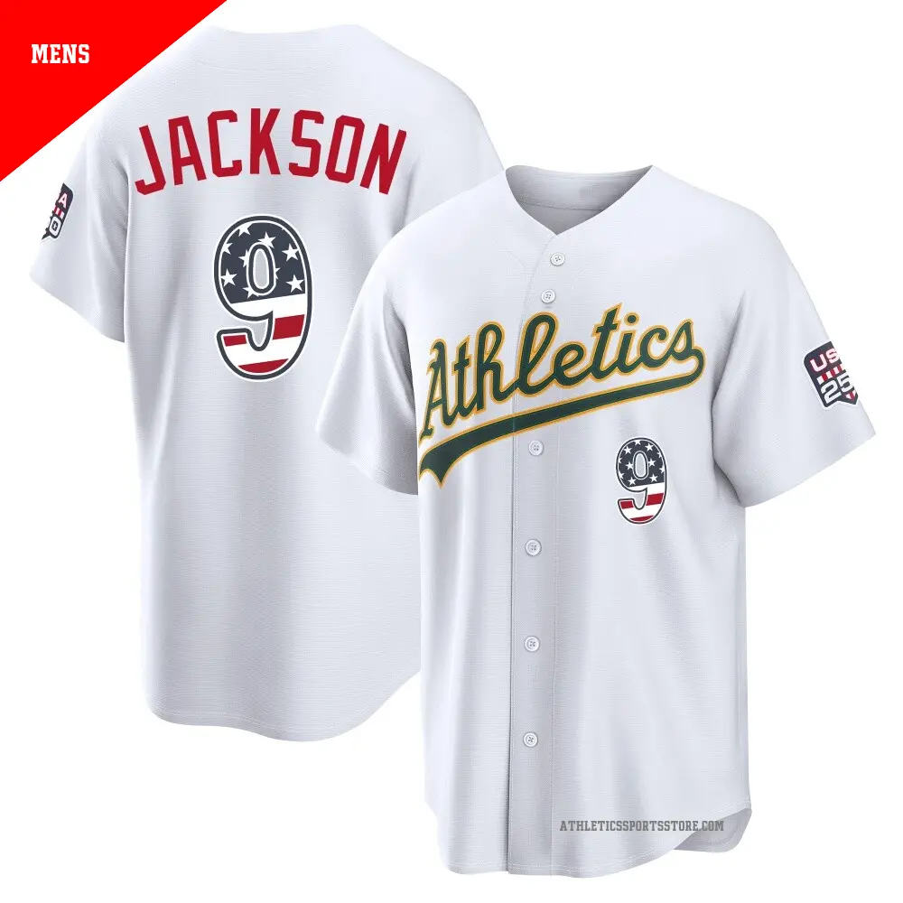Men's #9 Reggie Jackson Oakland Athletics Gray Limited Away Jersey