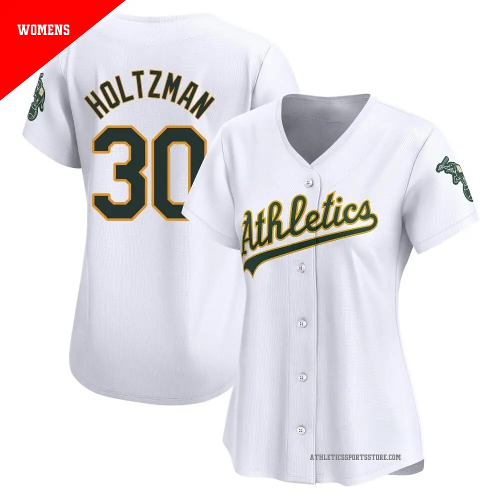 Women's ＃30 Ken Holtzman Oakland Athletics White Limited Home Jersey