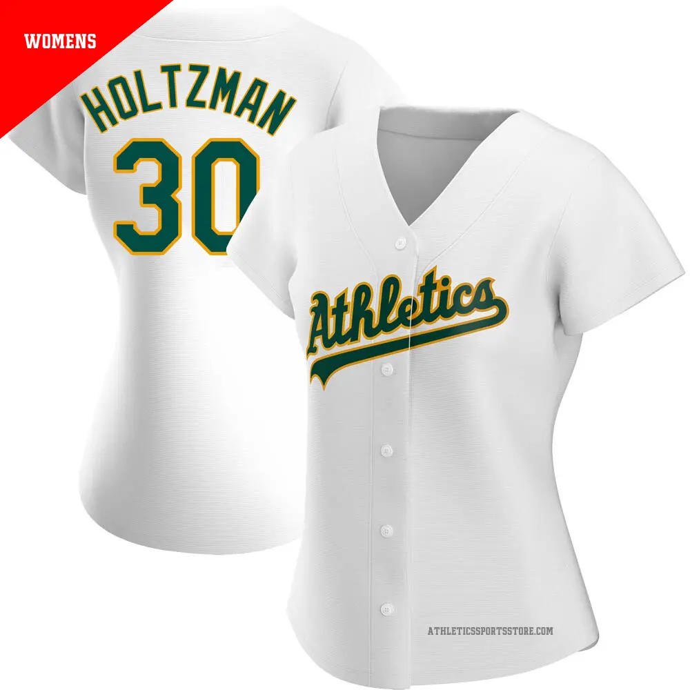 Women's ＃30 Ken Holtzman Oakland Athletics White Replica Home Jersey