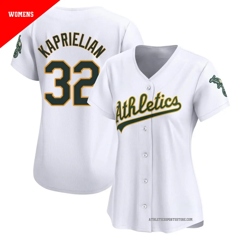 Women's ＃32 James Kaprielian Oakland Athletics White Limited Home Jersey