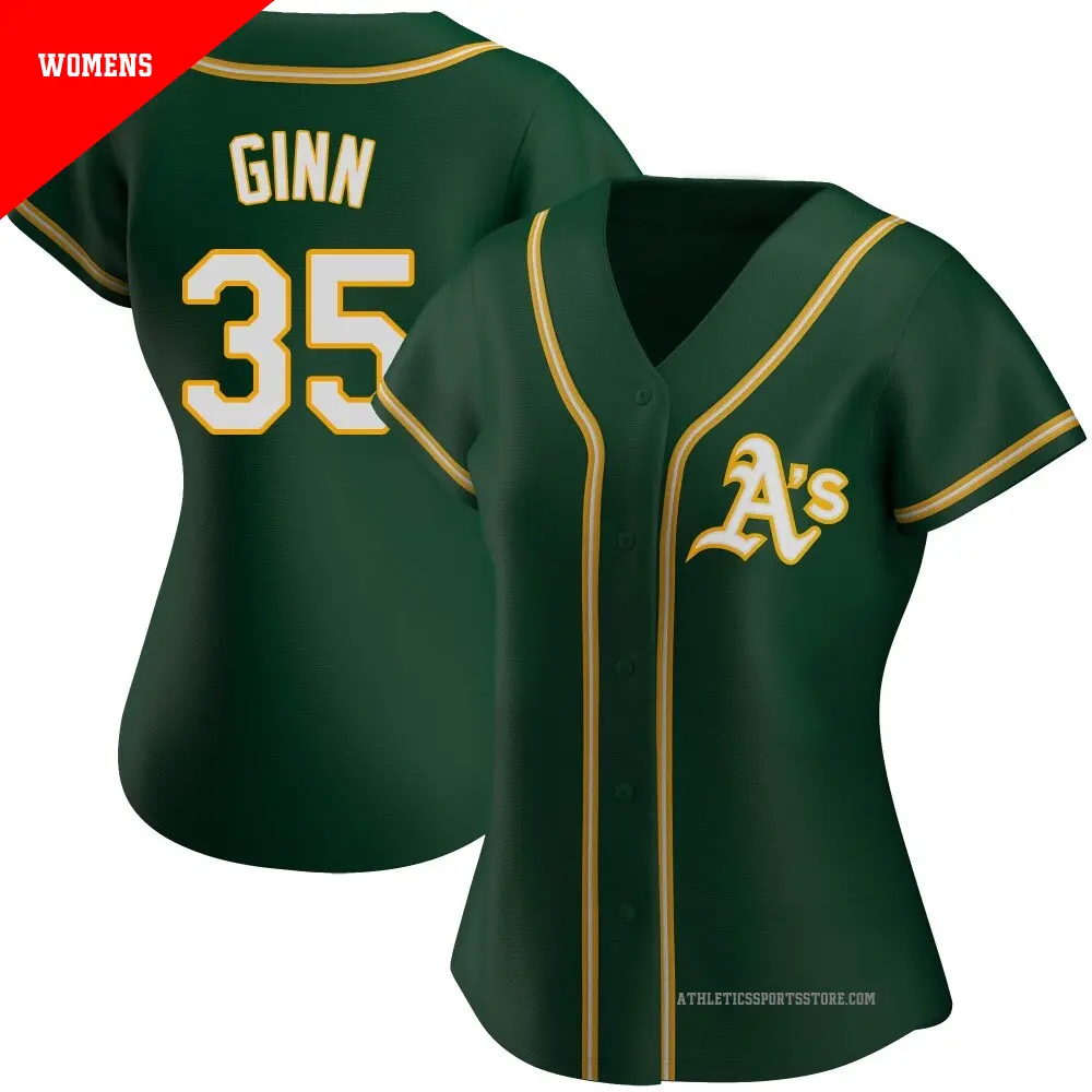 Women's ＃35 J.T. Ginn Oakland Athletics Green Authentic Alternate Jersey
