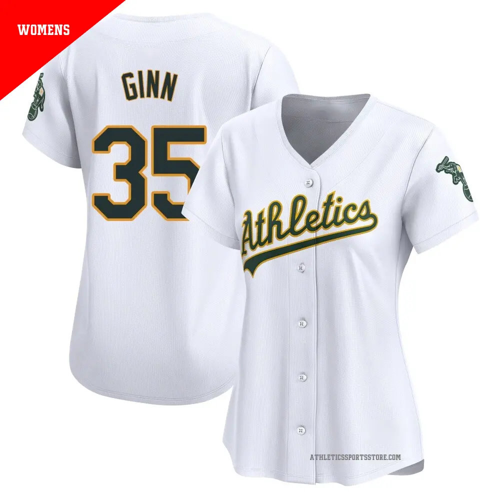 Women's ＃35 J.T. Ginn Oakland Athletics White Limited Home Jersey