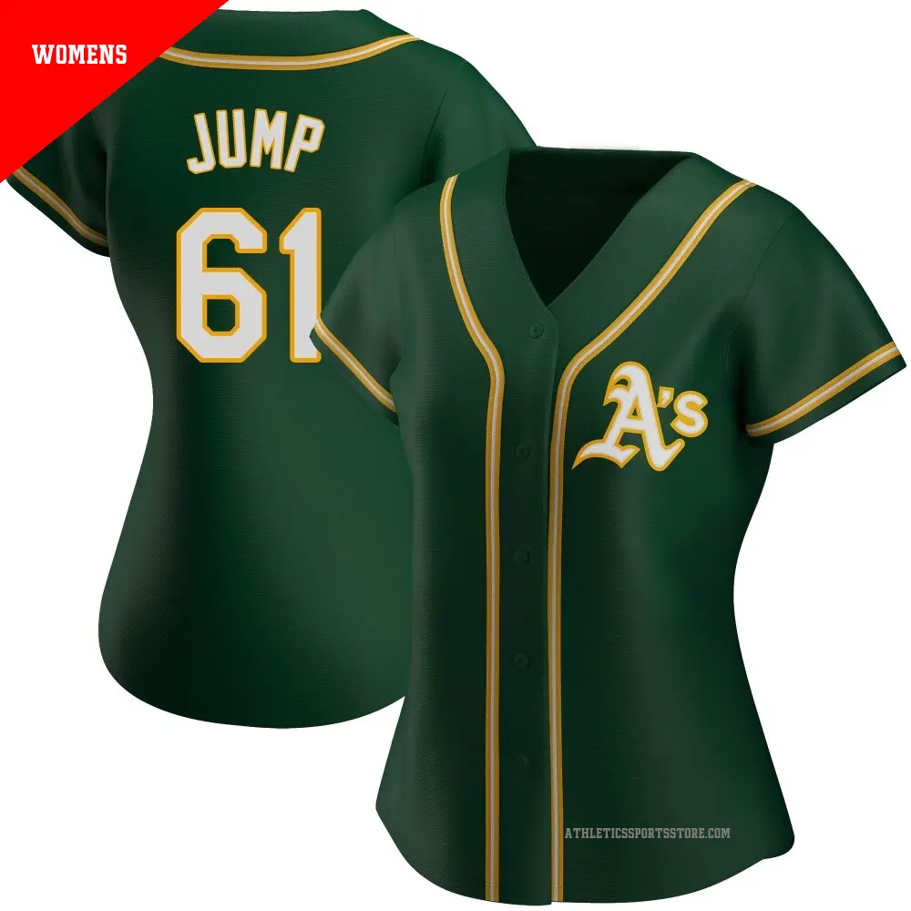 Women's ＃61 Gage Jump Oakland Athletics Green Replica Alternate Jersey