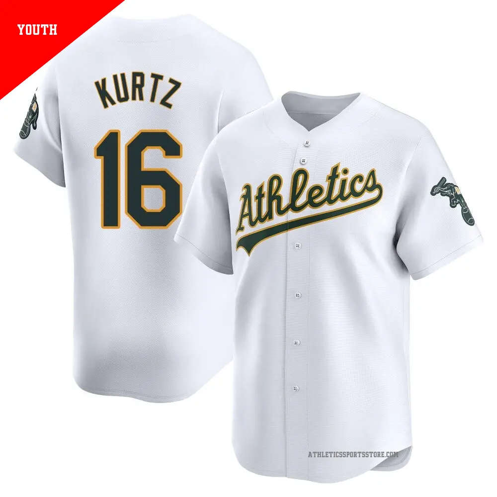 Men's #16 Nick Kurtz Oakland Athletics Black/White Replica Jersey