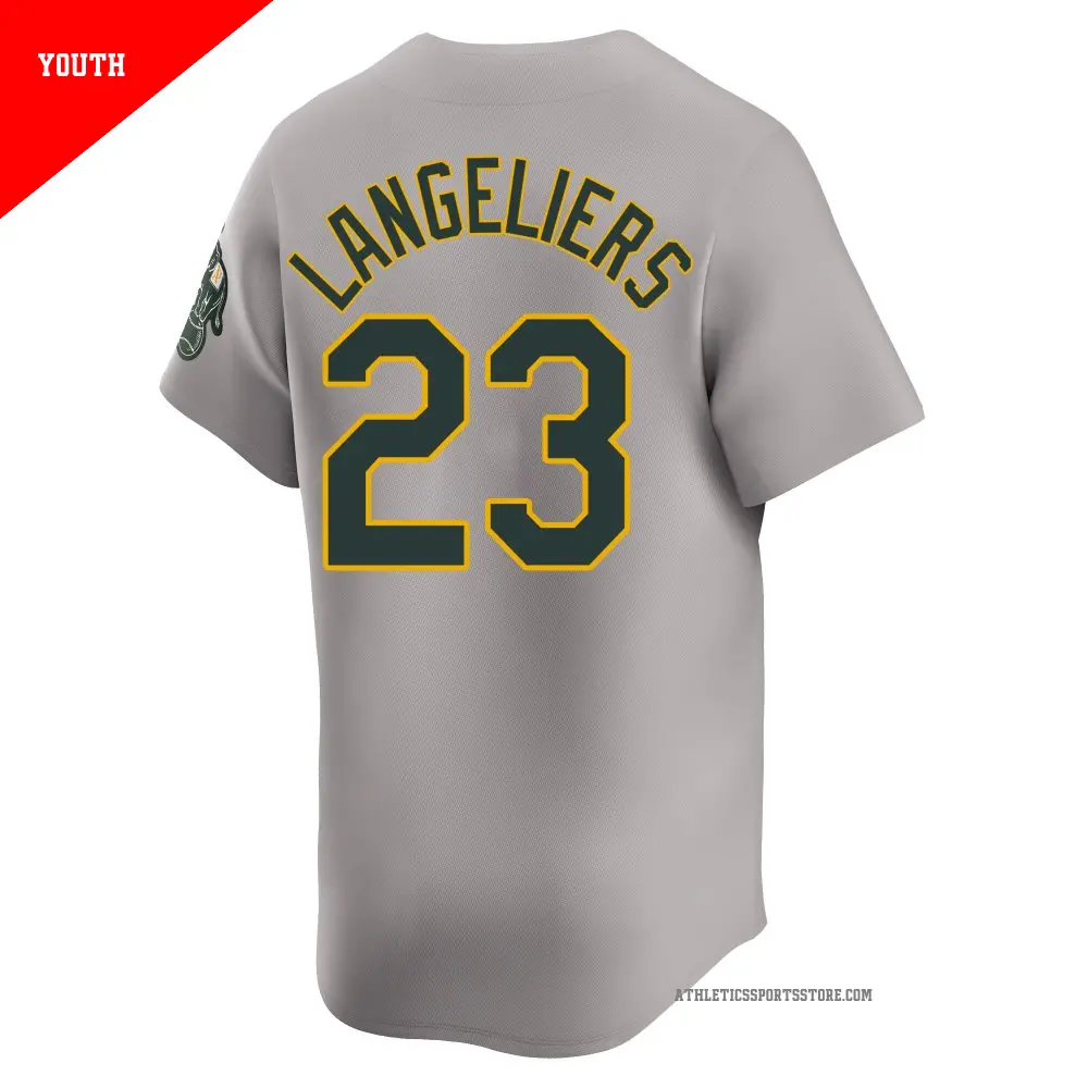 Athletics グレー ユニフォーム Youth #23 Shea Langeliers Oakland Athletics Gray Limited
