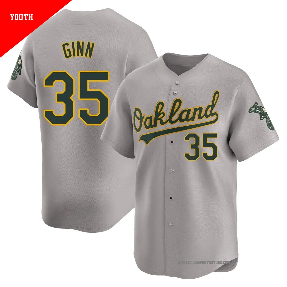 Youth ＃35 J.T. Ginn Oakland Athletics Gray Limited Away Jersey