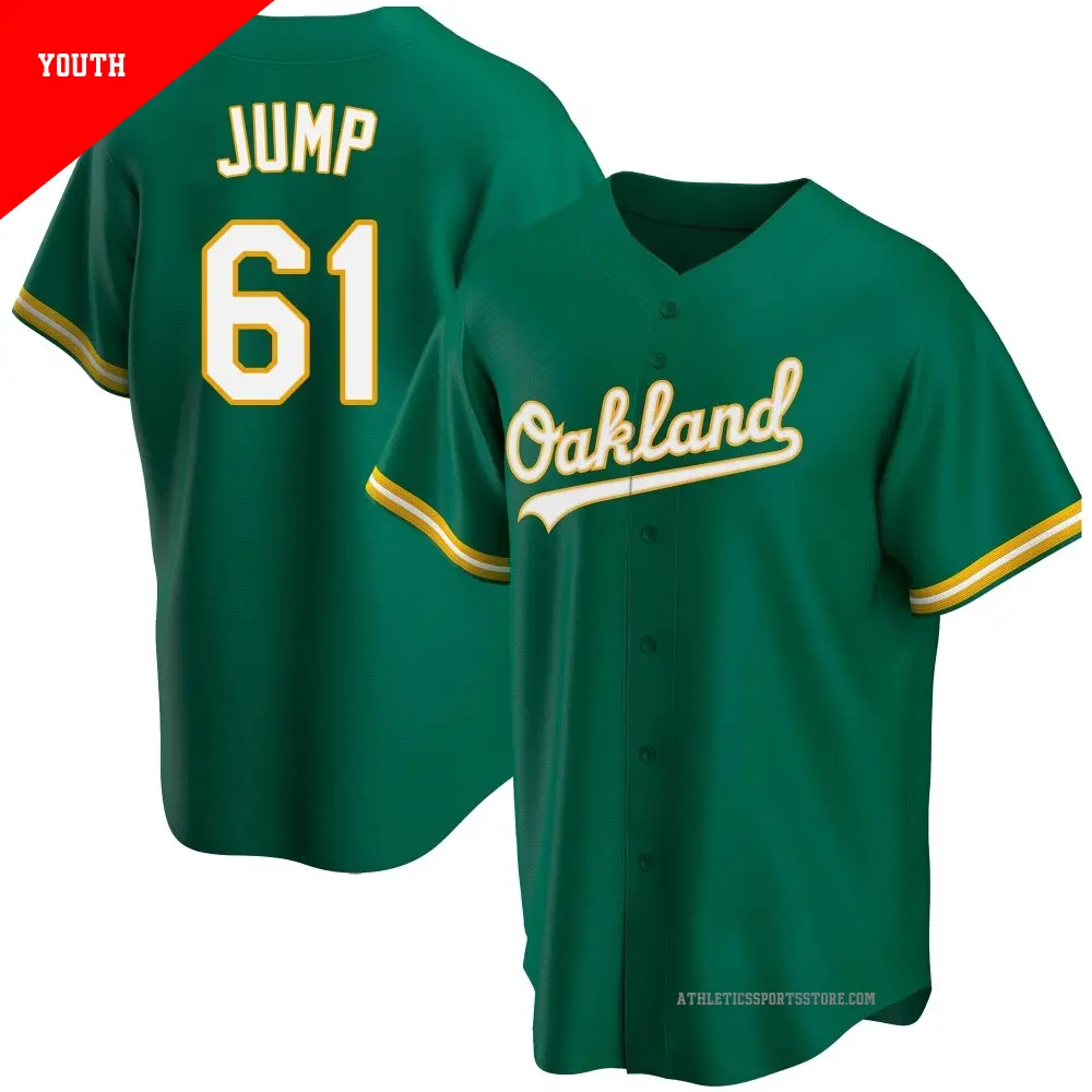 Youth ＃61 Gage Jump Oakland Athletics Green Replica Kelly Alternate Jersey