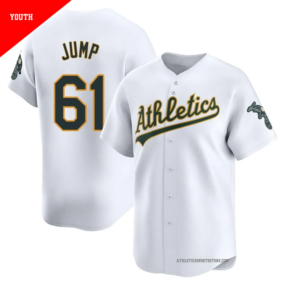 Youth ＃61 Gage Jump Oakland Athletics White Limited Home Jersey